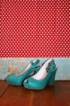 Pump met openteen kleur aqua-groen